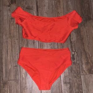 orange two piece bikini set 🧡